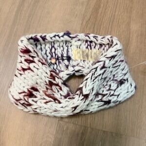 CALIA Womens Chunky Knit Headband Ear Warmer Twisted Knot White Purple Burgundy